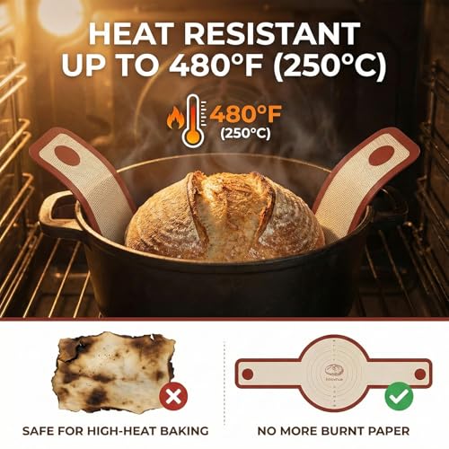 Innovihue Silicone Bread Sling for Round Dutch Ovens, 2-Pack Sourdough Mat