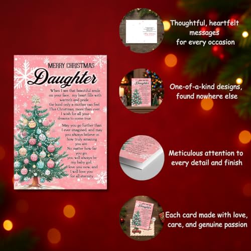 Heartfelt Christmas Card for Daughter with Premium Envelope