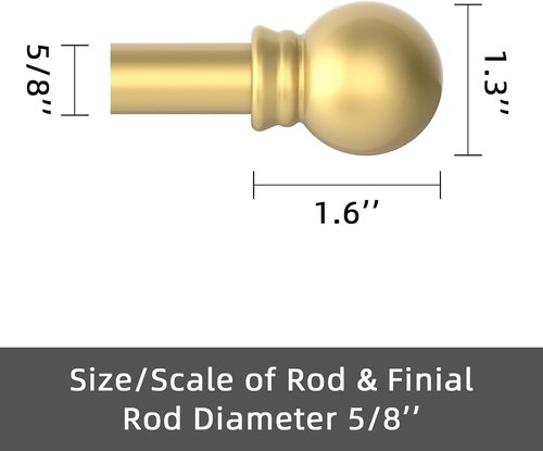GXOACKJ Gold Curtain Rods - Heavy Duty Metal Set for Windows 48 to 84 Inches | 2 Pack with Brackets