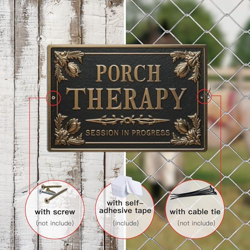Porch Therapy Session In Progress Tin Sign - 8x12 Outdoor Decor