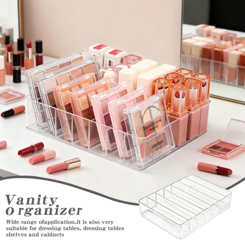 1-Pack Clear Acrylic Makeup Organizer for Eyeshadow & Lipstick