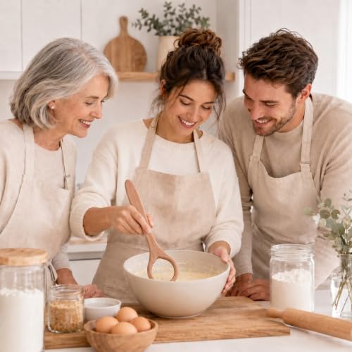JJUNW Natural Wooden Dough Whisk for Sourdough & Pastry Mixing