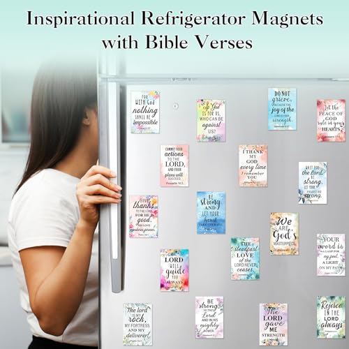 50 Pcs Inspirational Christian Refrigerator Magnets with Bible Verses