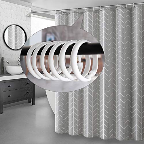 Qulable 12-Pack Plastic Shower Curtain Rings, Rust-Proof O-Shaped Hooks