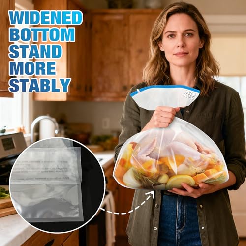 Large Turkey Brine Bags - 2 Pack, 26" x 22", Double Sealing