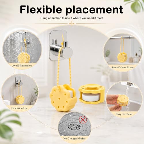 NEDLEDK Silicone Shower Steamer Holder - Adjustable Hanging Tray (Purple)