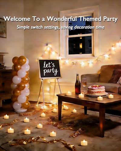 Amagic 12 Pack Battery Operated LED Tea Lights - Flameless & Safe