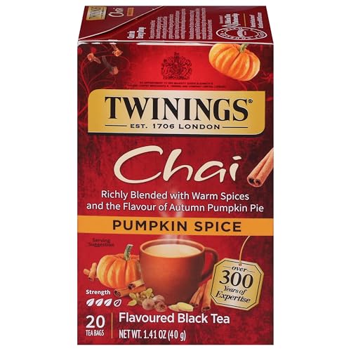 Twinings Pumpkin Spice Chai Black Tea - 20 Individually Wrapped Bags