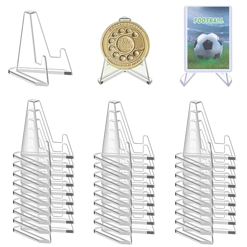 30 Pack Acrylic Card Display Stands for Sports Trading Cards