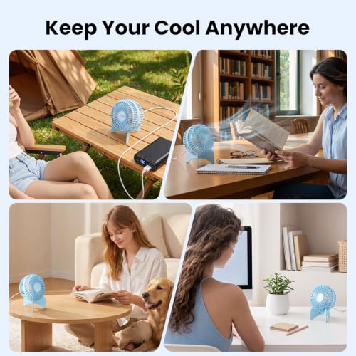 HandFan USB Desk Fan - Quiet 3-Speed Mini Cooling Fan