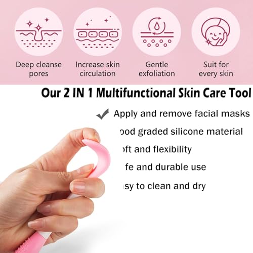 Silicone Facial Cleansing Brush & 2-in-1 Exfoliating Face Scrubber
