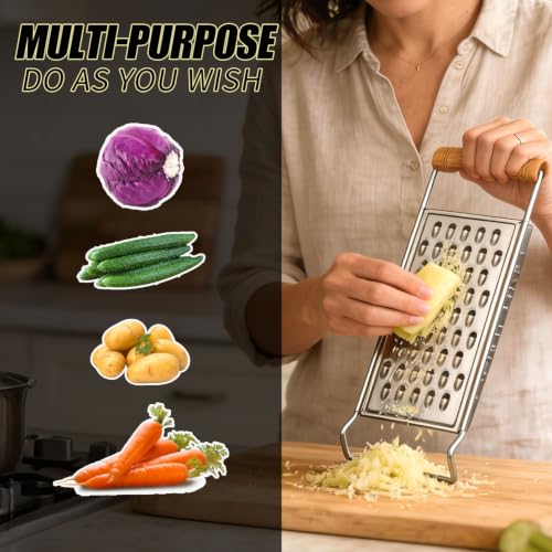 LEKAYIHU 2-Pack Stainless Steel Handheld Grater Set, Coarse & Fine Zester
