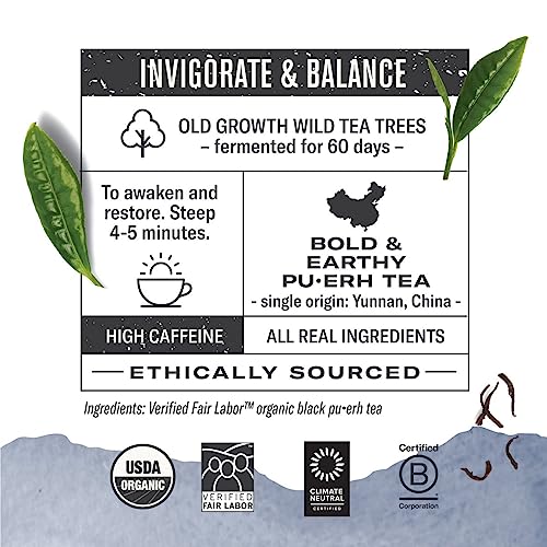 Numi Organic Emperor’s Pu-erh Tea Bags - 100 Count, High Caffeine