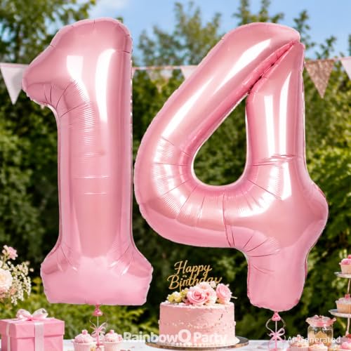 Pink 16 Balloon - 40 Inch Foil Number Balloons by RainbowQ Party