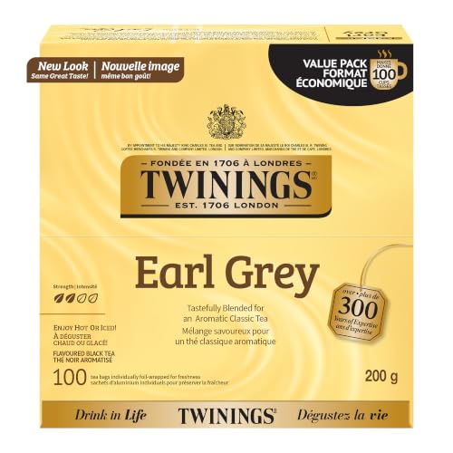 Twinings Earl Grey Black Tea, 100 Individually Wrapped Tea Bags
