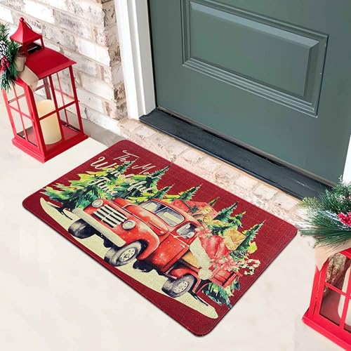 Christmas Doormat 30"x17" Red - Non-Slip Holiday Decor