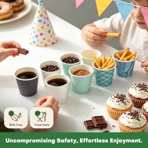 100 Pack Assorted Blue 3 oz Disposable Mouthwash Cups - BPA-Free, Leak-Proof Paper Cups