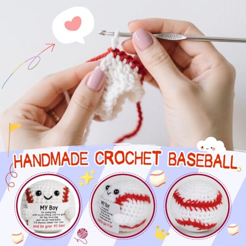 Handmade Crochet Baseball Gift - To My Boy Inspirational Keepsake