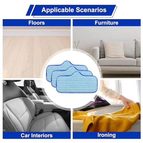 Kaulolado PATS-3 Large Microfiber Replacement Pads for Dupray Neat Steam Cleaner 3-Pack