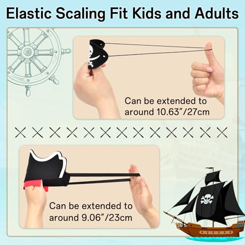 9 Pcs Pirate Hat Set for 3 Kids - Fun Accessories for Parties