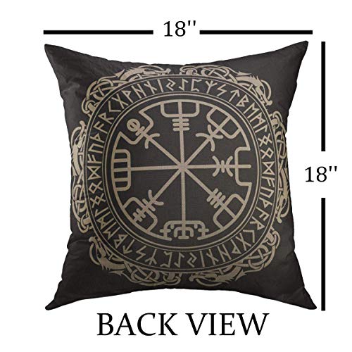 Mugod 18x18 Inch Decorative Pillow Cover with Norse Viking Celtic Runic Design