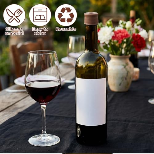 JJUNW Reusable Silicone Wine Stoppers - 8 Pcs in 4 Colors