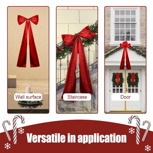 Extra Large Bow Hanging Decor for Christmas - 19.7" x 46.1"