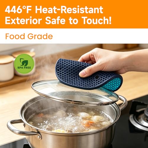 Silicone Trivets for Hot Dishes - 4-Pack Heat Resistant Mats