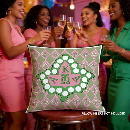 Ivy Leaf Greek Letter Throw Pillow Cover - 18x18 Inch Decorative Cushion for Home