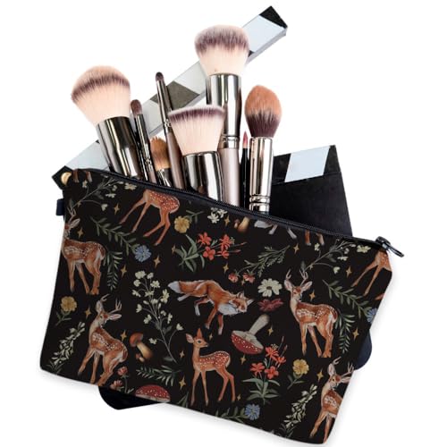 Loomifang Small Makeup Bag, Water-Resistant Cosmetic Organizer Case