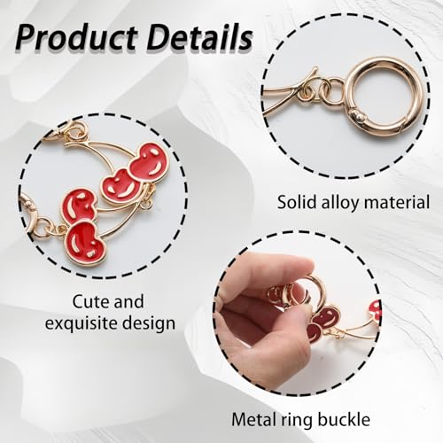 Gold Purse Strap Extender Chain with Cherry Charm - 2 Pcs
