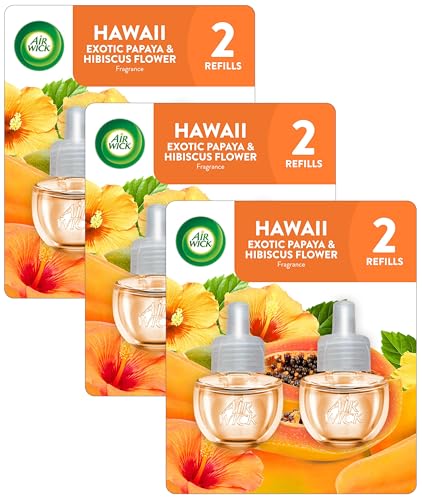 Air Wick Plug In Scented Oil Refills, Hawaii Exotic Papaya & Hibiscus, 3 Pack