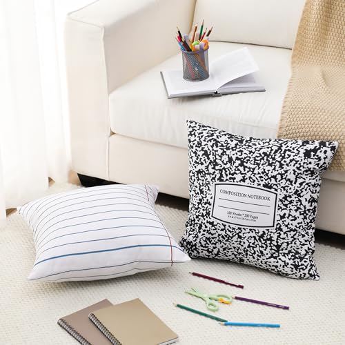 Hahafelt 2 Pack Notebook Design Throw Pillowcases - 18x18 Inches