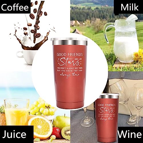 Rose Golden Friends Are Like Stars Travel Mug 20oz - Funny Birthday Gift for Women