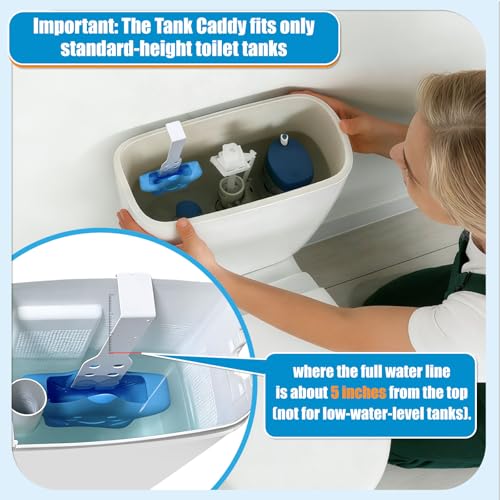 Blue Adjustable Toilet Tank Tablet Holder Caddy - Pack of 2