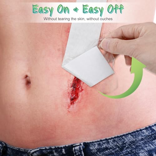 14 Pcs Long Waterproof Bandage, Incision Bandages for Large Wounds, Adheisve Shower Protector Island Dressing Pad Bordered for Hip Surgery Recovery (10.2 x 3.9 inches)