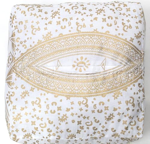 Mandala Floor Pillow Cover 16" – Cotton Meditation Cushion