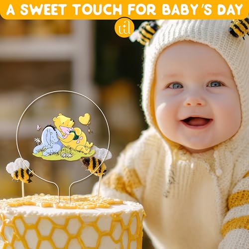 Pooh Acrylic Baby Shower Cake Topper | 5x7 Decorative Piece