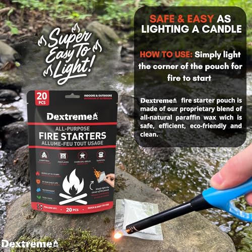 Dextreme Quick Instant Fire Starter - Waterproof Firestarter (20 Pcs Bag)