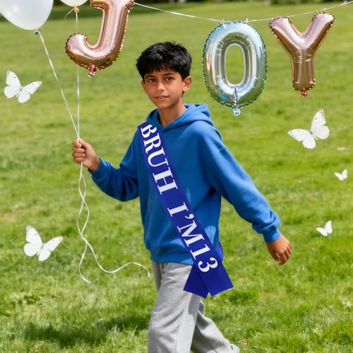 BRUH I’M 13 Birthday Sash for Boys & Girls - Fun Satin Party Decor