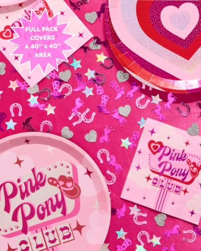xo, Fetti Pink Pony Club Confetti - 200 Count Western Party Table Decor