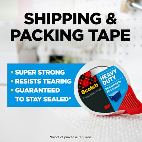 Scotch Heavy Duty Shipping Packing Tape with Dispenser - 1.88 in. x 38.2 yd.