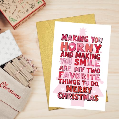 Naughty Christmas Card for Boyfriend - Funny Holiday Card