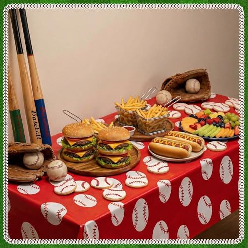 Tenceur Baseball Tablecloths, 2 Pcs Rookie of The Year Party Supplies