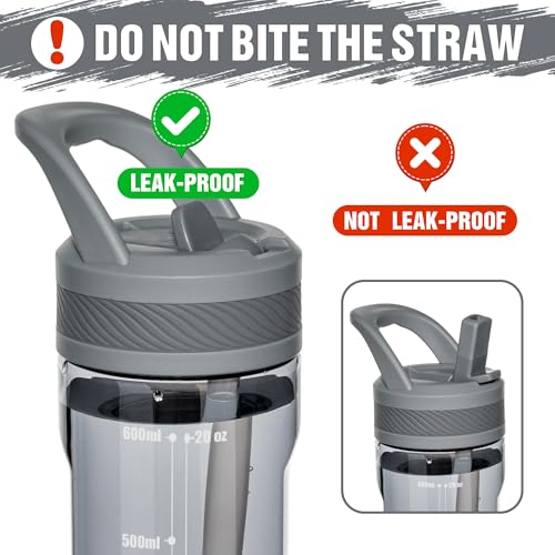 OLDLEY 20oz Kids Water Bottle - BPA-Free, Leakproof with Straw