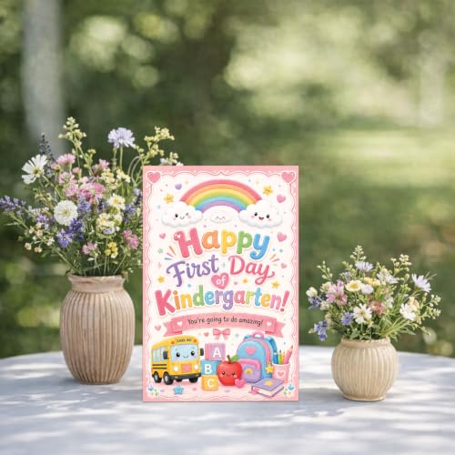 Happy First Day of Kindergarten Card with Stickers & Envelope