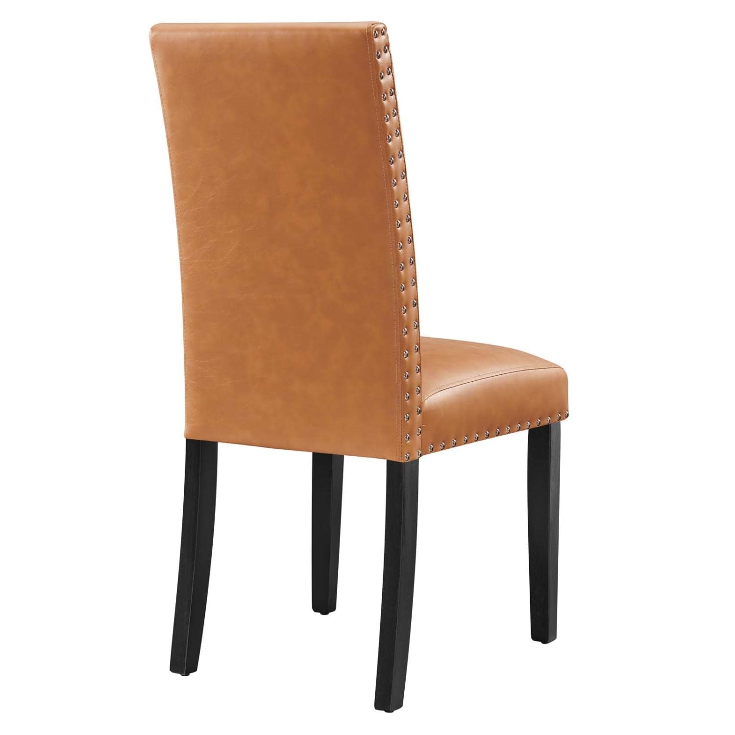 Parcel Dining Faux Leather Side Chair in Tan