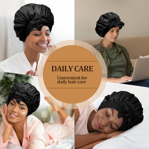 Reversible Double-Layer Satin Sleep Bonnet for Women