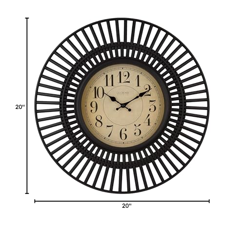 La Crosse Technology 20 Inch Covington Quartz Wall Clock - Black - 404-3051