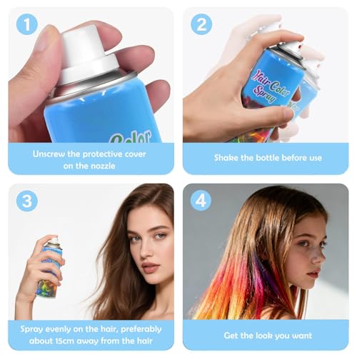 Pink Temporary Hair Color Spray Washable Hair Dye for Cosplay